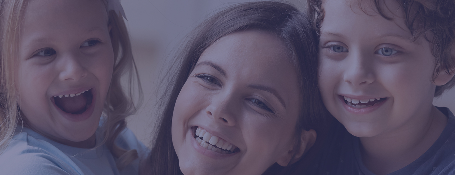 Woman with retainer and her kids